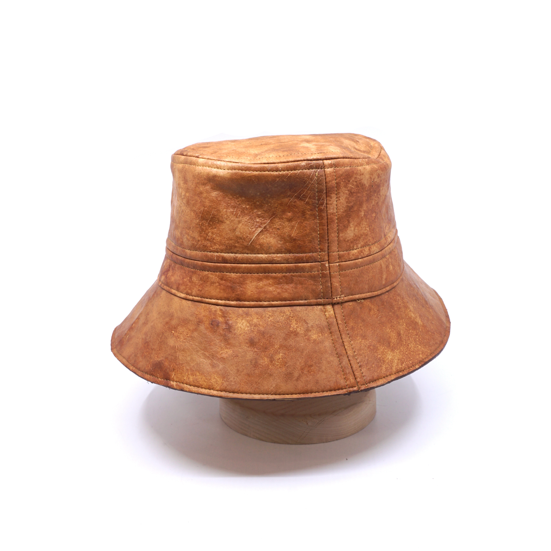 Vintage, Accessories, Vintage Brown Leather Fisherman Hat